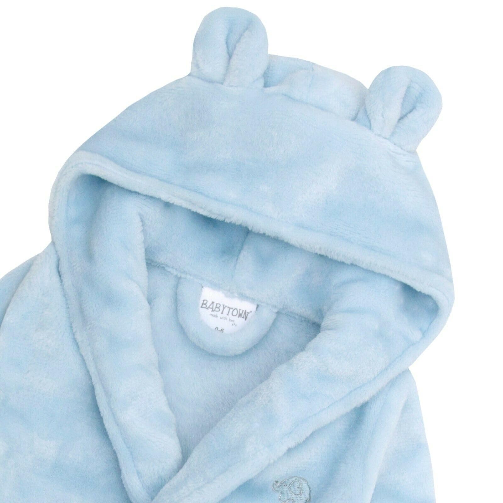 bébé Garçons & Filles Unisexe Habits Gown (Ages 6-24 Mois) Peluche Douce Flanelle Molleton à capuche Peignoir De Bain - Bleu, 18 - 24 Mois