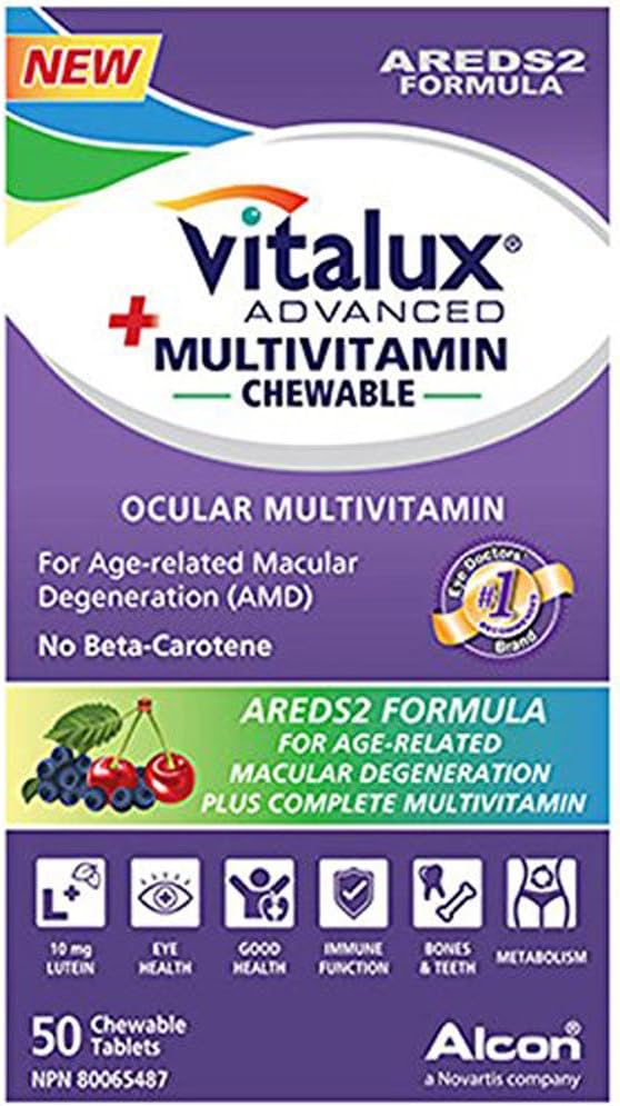 Vitalux Advanced + Multivitaimin Chewable - Ocular multivitamin, 50 chewable tabs