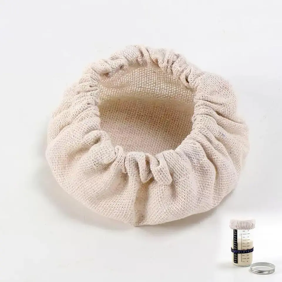 Capinha de Tela para Jarro Massa Madre Sem Cloro Reutilizável Elástica Capa Orgânica Tigela Alimentos Fermentar Cozinha em Casa Tampa Fermentação Chá Sol Cerveja Kombucha Aeração Fresco Higiênico