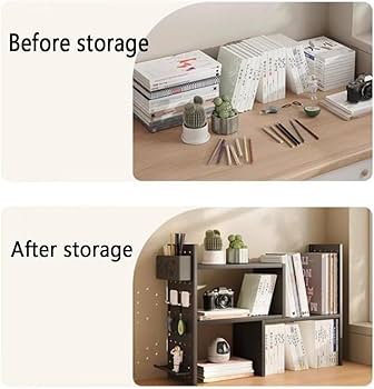 Amazon.co.jp: 拡張可能な木製デスクトップオーガナイザー小型