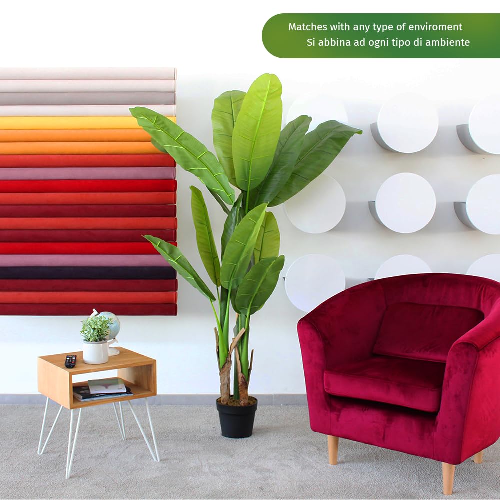 Kentis - Banano Finto Alto 160 cm - Piante Finte da Interno Design - Pianta Finta con Vaso - Piante Artificiali da Esterno - Decorazione Casa e Ufficio