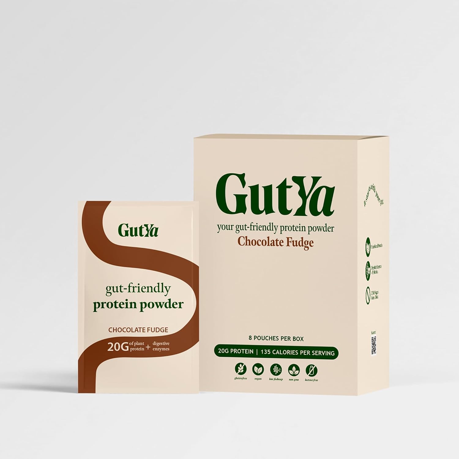 Gut Ya - Vegan Protein Powder - Gut Friendly | Organic | Sugar Free | No Gums | Gluten-Free | Non-GMO | Digestive Enzyme Boosted | Low FODMAP | 8 Servings (34 g Each) (Vanilla)