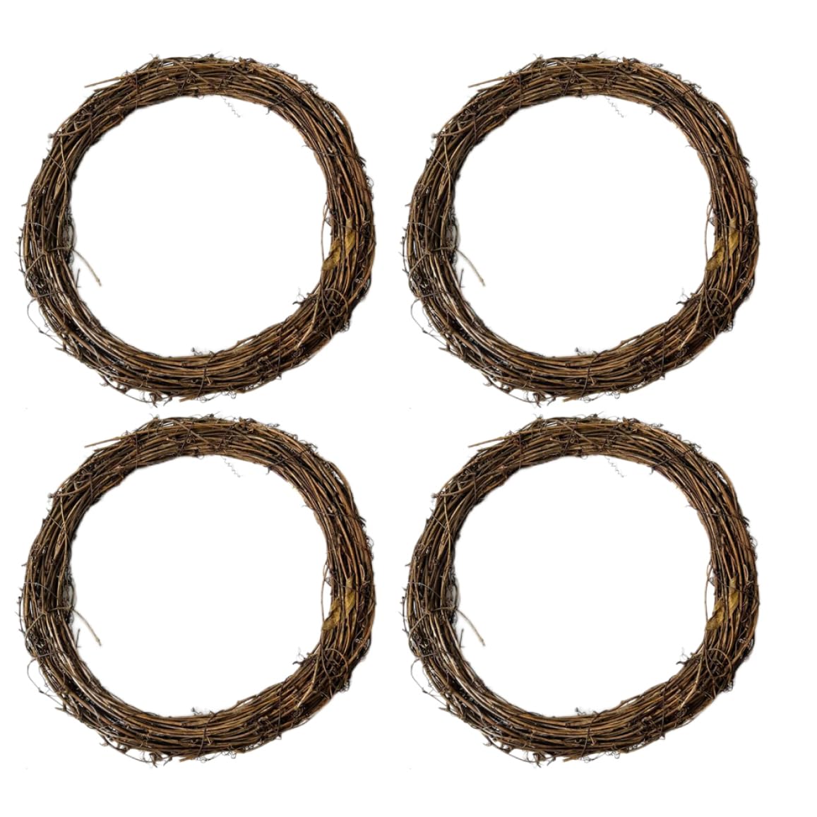Couronne de Vigne de Noël et anneau de couronne de rotin naturel 4pcs