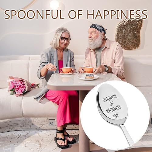 Miniatura 6 de Cuchara de regalo para mujeres y hombres, mejores amigos, regalo de cumpleaños para mamá, papá, hija, hijo, cucharada de felicidad, postre de