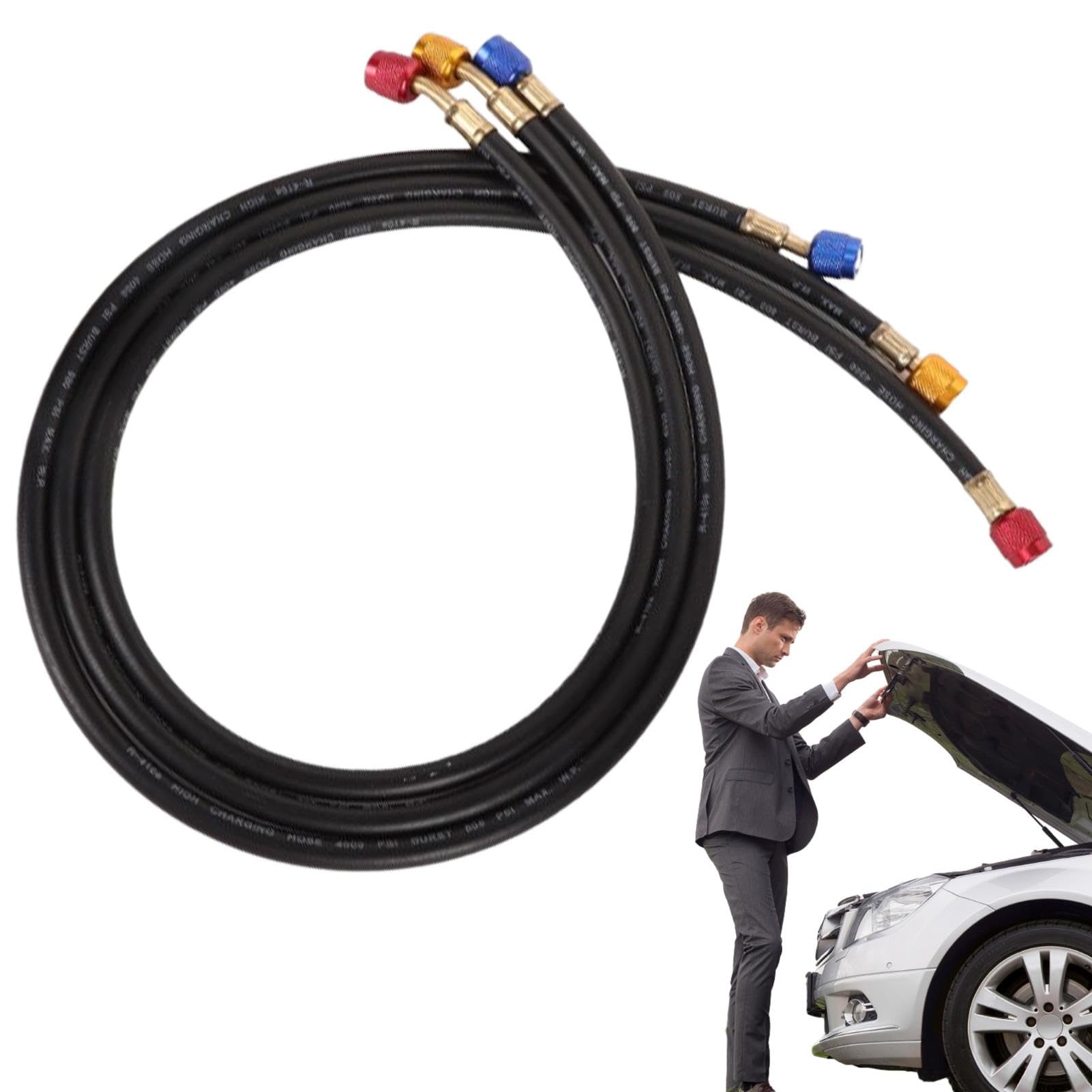 Mangueras de carga de refrigerante de CA, tubo de llenado de aire acondicionado para automóvil - Kit de manguera de carga de aire acondicionado refrigerante - Tubería de refrigerante fluorado para aut