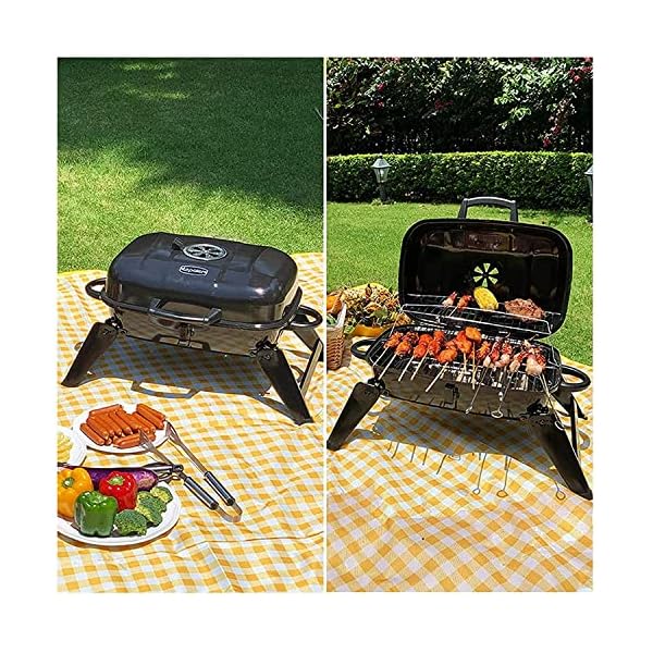 JHLXYXMY Outdoor Charcoal Grill Portable BBQ Grill With Folding Legs And BBQ Tabletop Stainless Steel Charcoal BBQ Grill For Outdoor Cooking BBQ Grill Barbecue Grill - Image 6