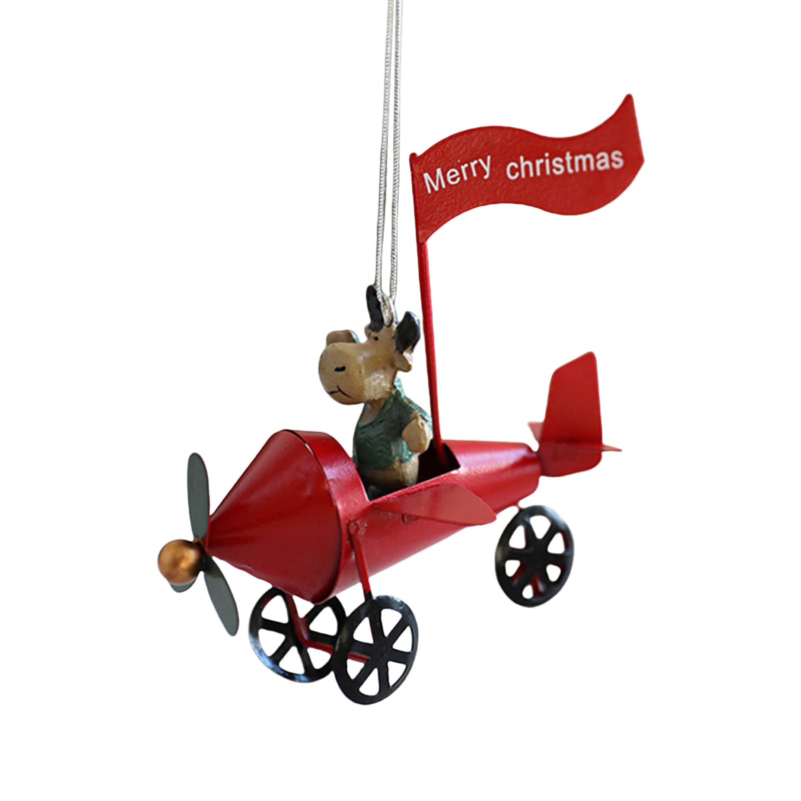 Xinsheinelry Christmas Tree Pendant Ornament Hanging Figurines Santa Reindeer Themed Ornament for Decoration Pendant