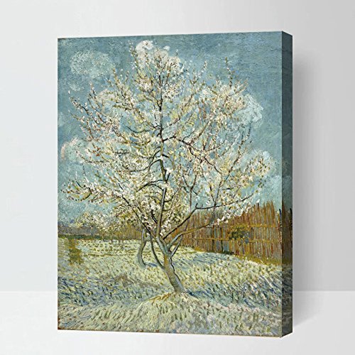 Made4u [ Post-Impressionism 2 Van Gogh Series [ 20" ] [ Thicker (1") ] [ Wood Framed ] Paint by Numbers Kit for Adult (Red Peach Tree) HYXPII4018