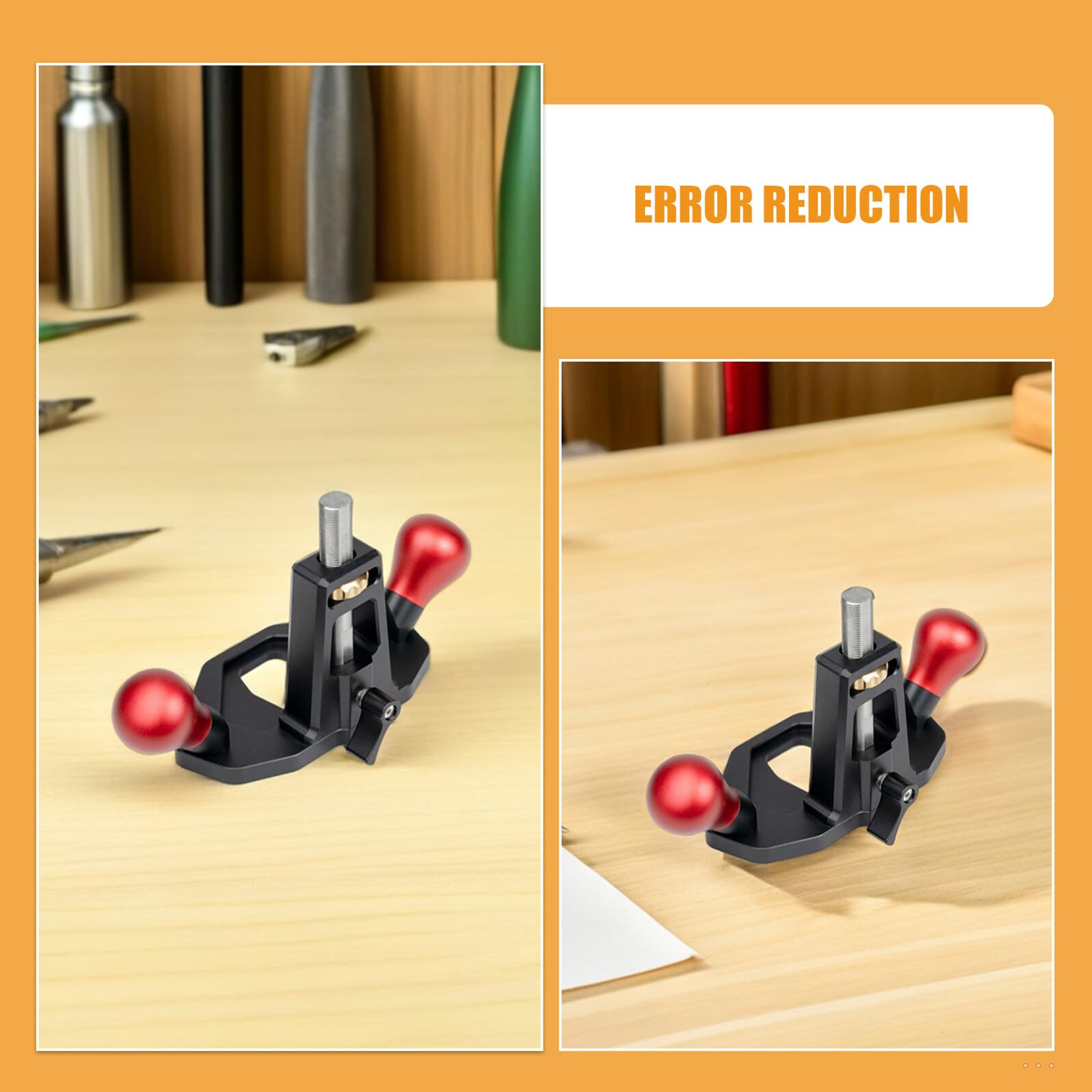 Ciieeo Mini Pialla Manuale per Legno con Lama Regolabile e Limitatore di Profondità Utensile per Smussare e Rifilare Angoli per Falegnameria e Lavori di Precisione Fai da Te