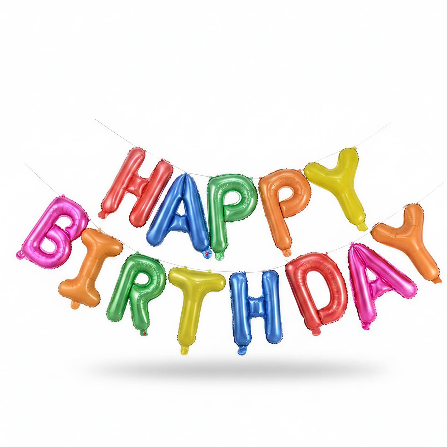 UTXN Happy Birthday Balloon Banner, 16 Inch Foil Letter Balloons for Girls Women Party Decorations(Colorful)