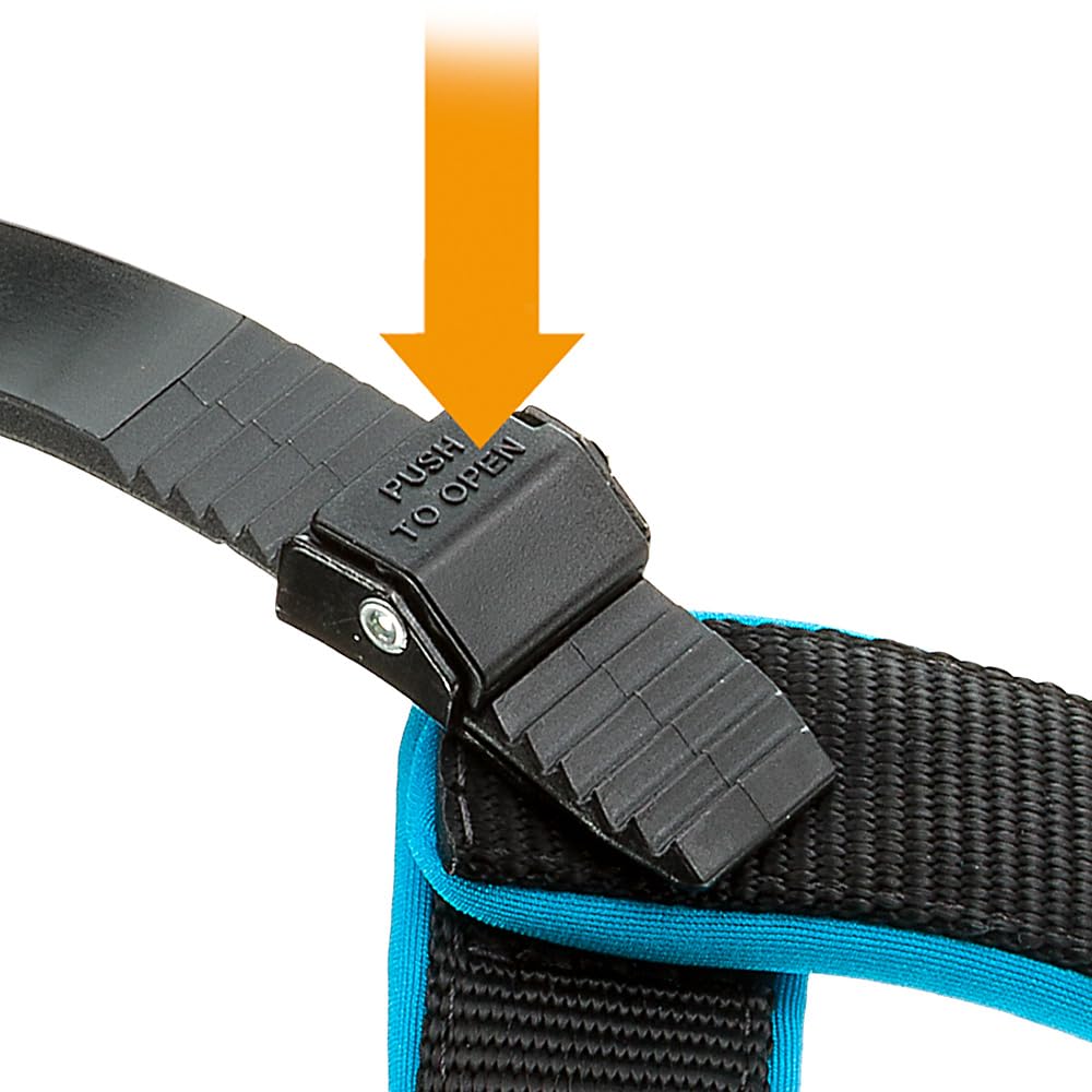 Ferplast Arnés Perro, Mediano AGILA Fluo 3 Arnés para Perros de Suave Acolchado, Sistema de Desenganche Rápido, Pecho 42-50 cm, Azul