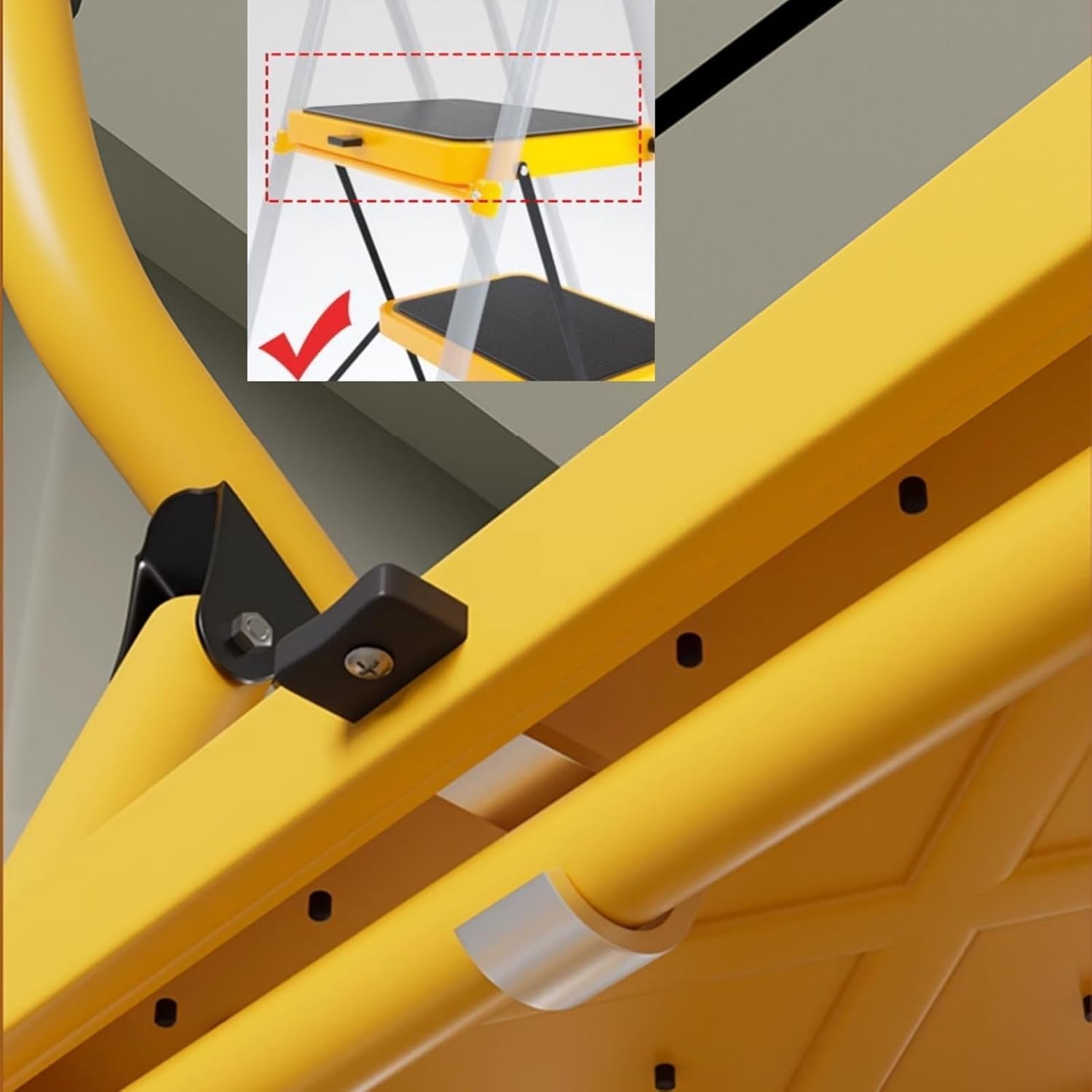 Attic Ladders 3 Steps Folding Step Stool, Step Folding Heavy Duty Step Ladder, for Household, Kitchen, Office, Yellow