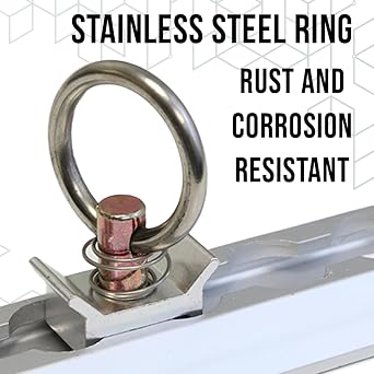 Boxer 12 Pack Single L Track 4,000lbs Capacity Fitting - Steel O Ring - L Track Airline Style Accessories - Motorcycle, ATV, UTV, Trucks, Trailer