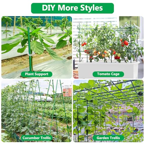 Lezmarket 60 Pack Garden Tomato Stakes(16" Each), Plant Support Stakes, DIY 4ft 5ft 6ft 7ft Sturdy Fiberglass Plant Sticks Support Garden Trellis for Growing Climbing Tomato Vegetables Flowers by Lezmarket - Used condition - Image 6