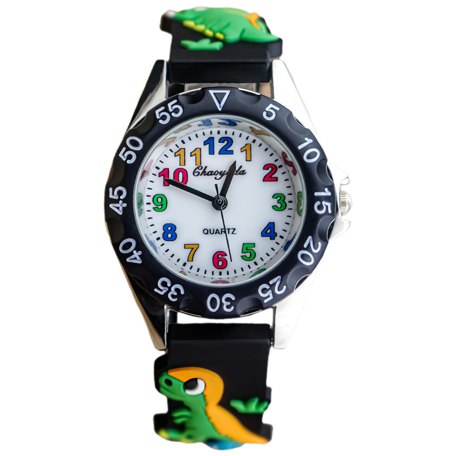 Vspek Reloj Niño, Dinosaurio Reloj Analogico Niño, Relojes de Pulsera para Niños, Correa de Silicona Suave, Impermeable, Aprender La Hora, FáCil De Leer 3-13 Años, Regalo de Cumpleaños