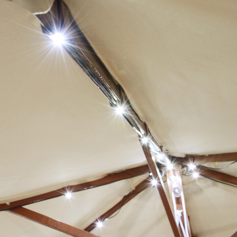 Yescom 40 LED Solar String Light Cool White for 8-Rib 8 ft 9 ft Wooden