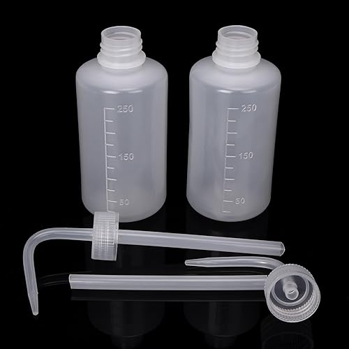 Miniatura 5 de DEPEPE Paquete de 6 botellas de 250 ml exprimibles para líquidos, botella de plástico LDPE de seguridad con boca estrecha y etiquetas de escala,