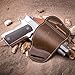 Leather Gun Holster OWB 1911 Holster 3 Slots Pancake Holster Fits Glock 17/19/19x/22/23/31/32/45, Colt 1911, Springfield 1911 and Most 1911 Style Pistols Right Handed Use (Brown)