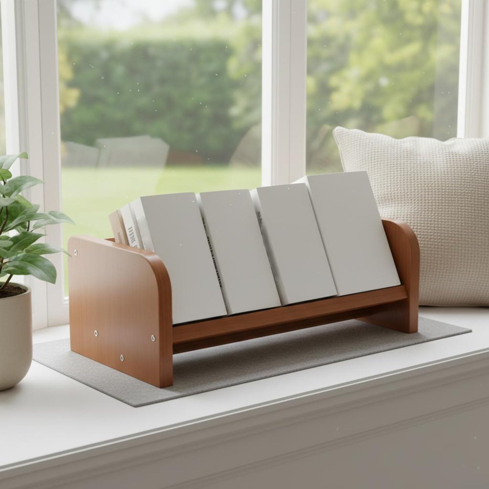 Desktop Regal Schreibtisch Organizer Bücherregal Ablage Bambus Ständer Bücherstütze aus Verdicktem Bambus Und Offenem Aufbewahrungsfach für Büro, 60 cm, Teebraun