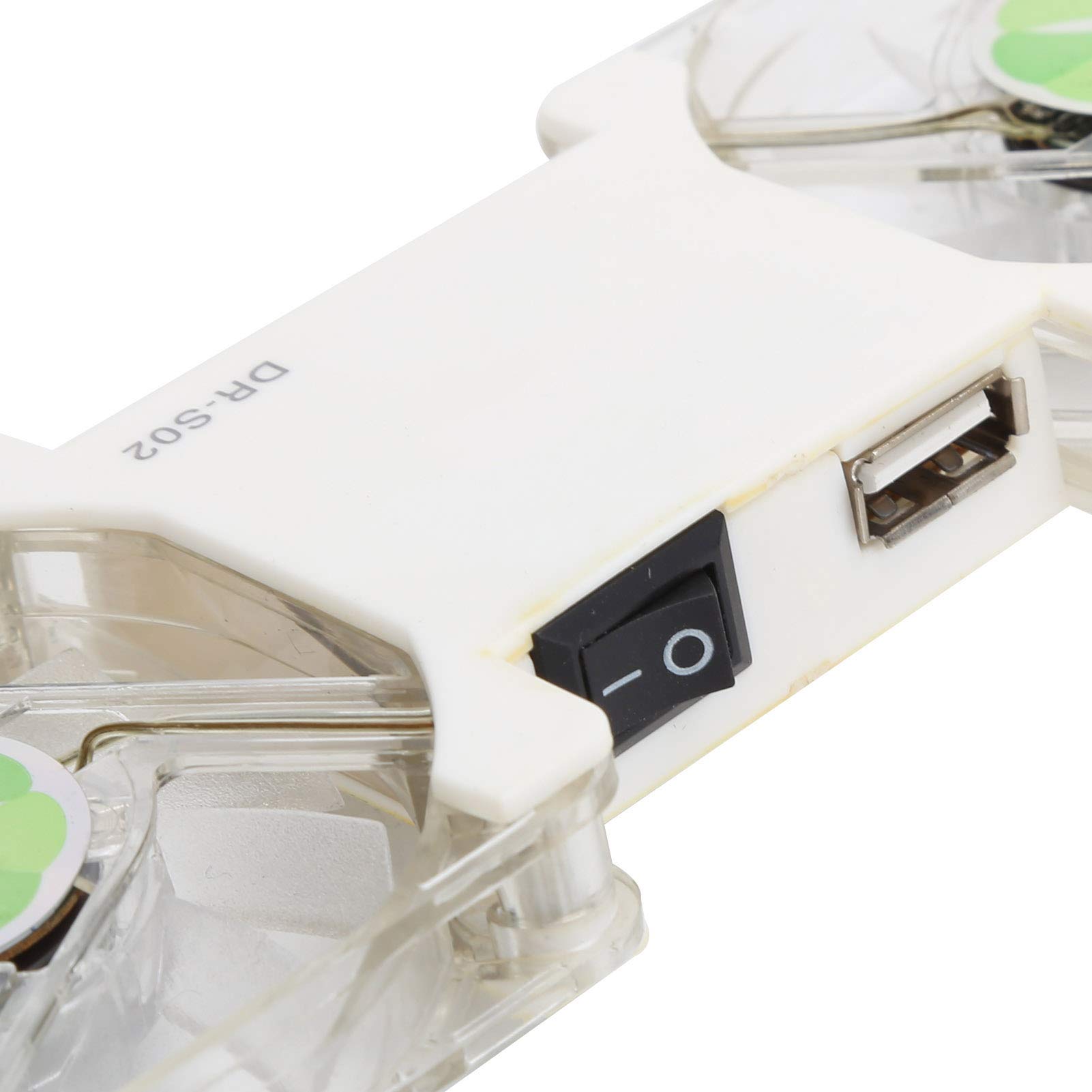Almohadilla de enfriamiento portátil para laptop, almohadilla enfriadora plegable con 2 ventiladores emisores de luz, montaje antideslizante, soporte de disipación de calor alimentado por USB 8