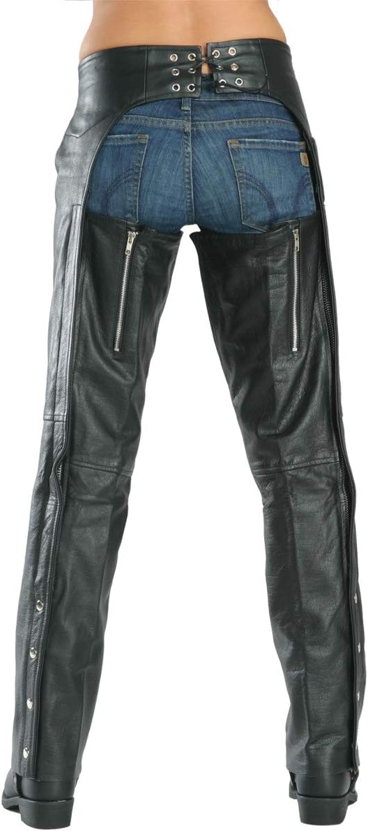 Xelement 7553 Women's Black 'Advanced Dual Comfort' Leather Chaps - 12 : Automotive
