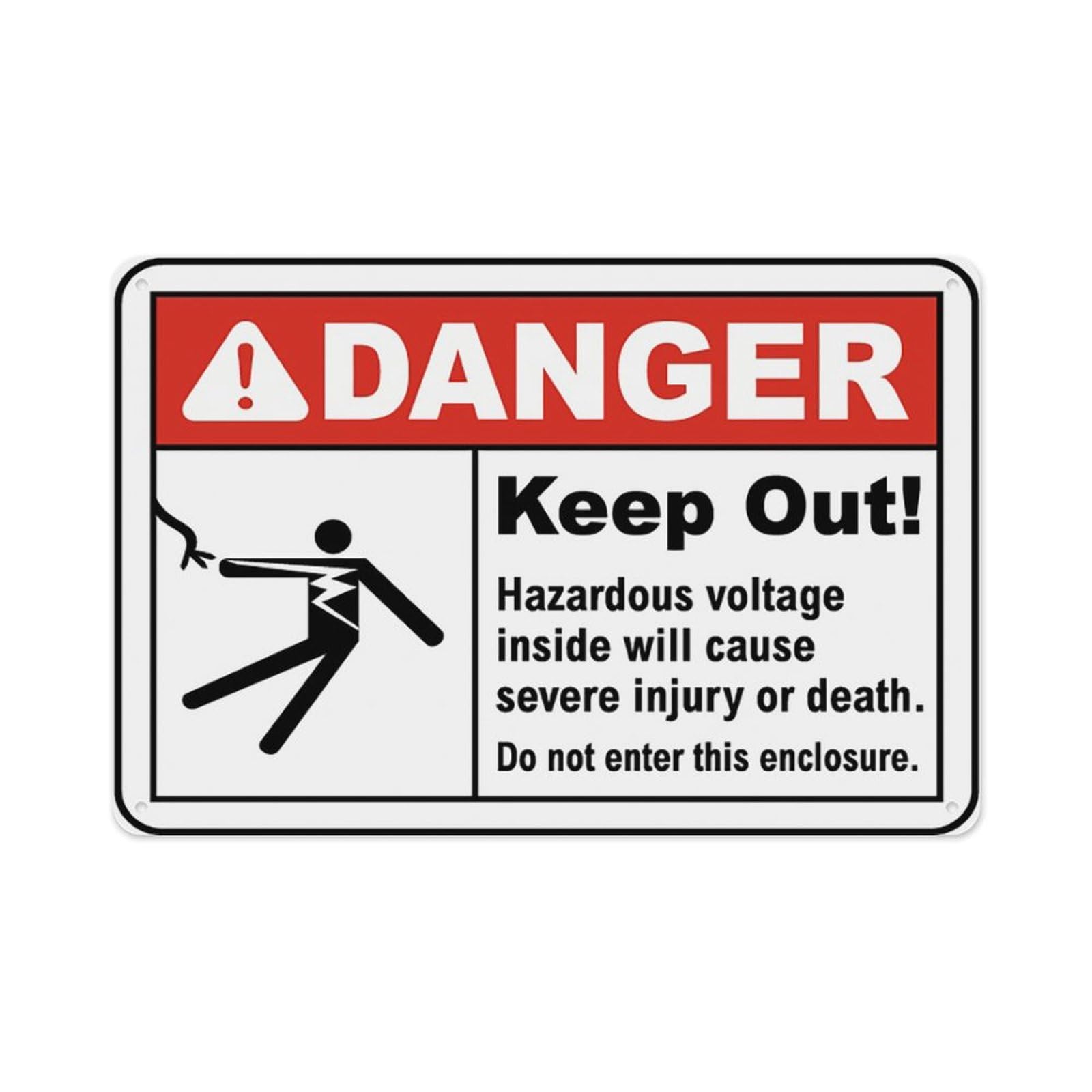 peiyeety DoEnter This Enclosure Sign Aluminum Tin Warning Signs For Home Outdoor Garden 12X16 Inches