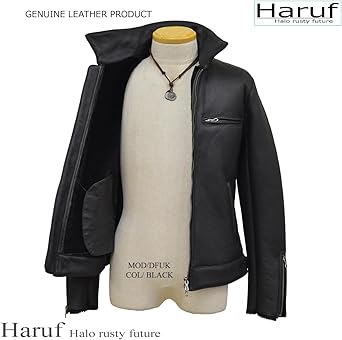 Amazon | [ハルフ] ムートンジャケット メンズ 羊毛皮 ムートン