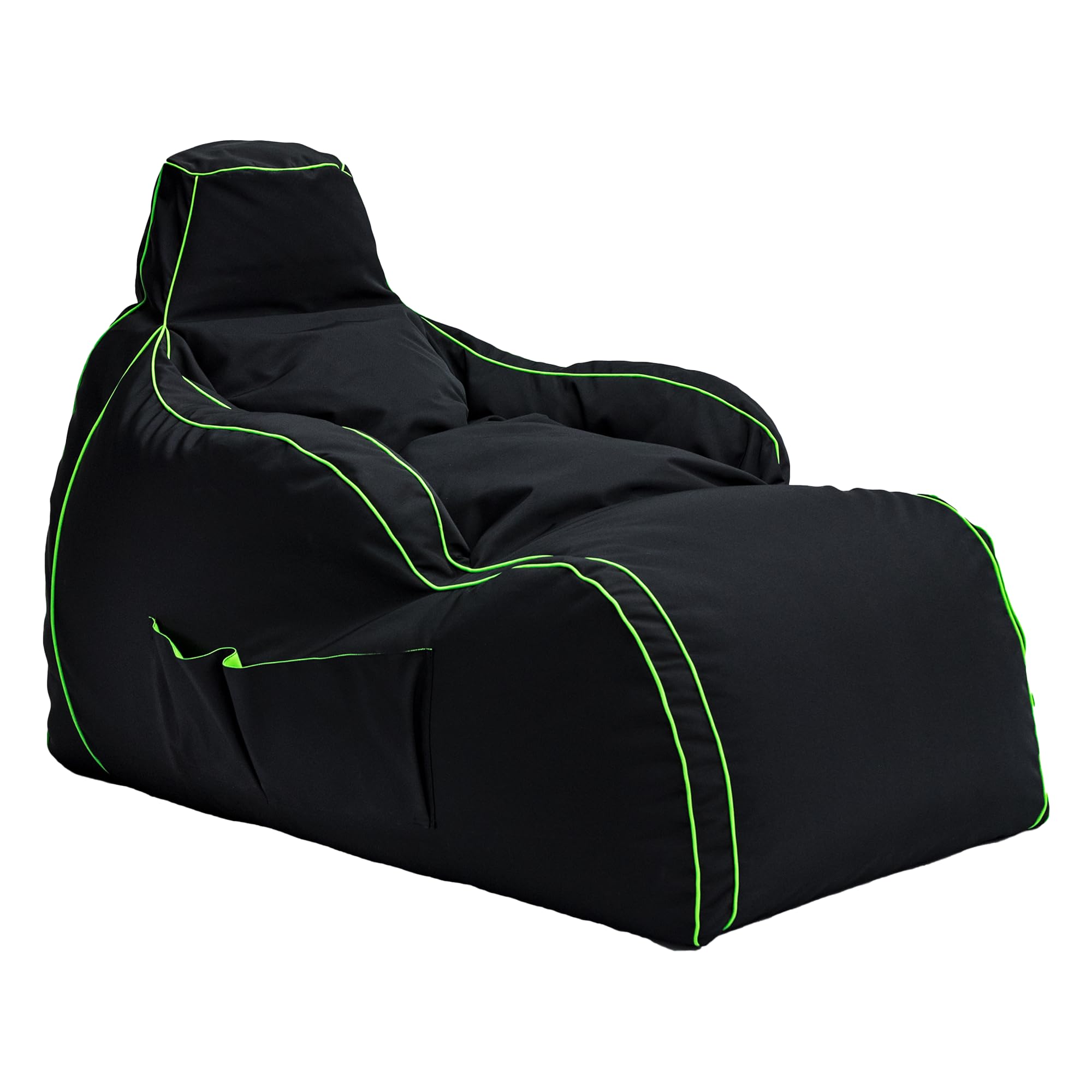 Game Over Video Gaming Bean Bag Lounger Chair | Indoor Living Room | Side Pockets for Controllers | Headset Holder | Ergonomic Design for Relaxed Gamer (Fel Magic)