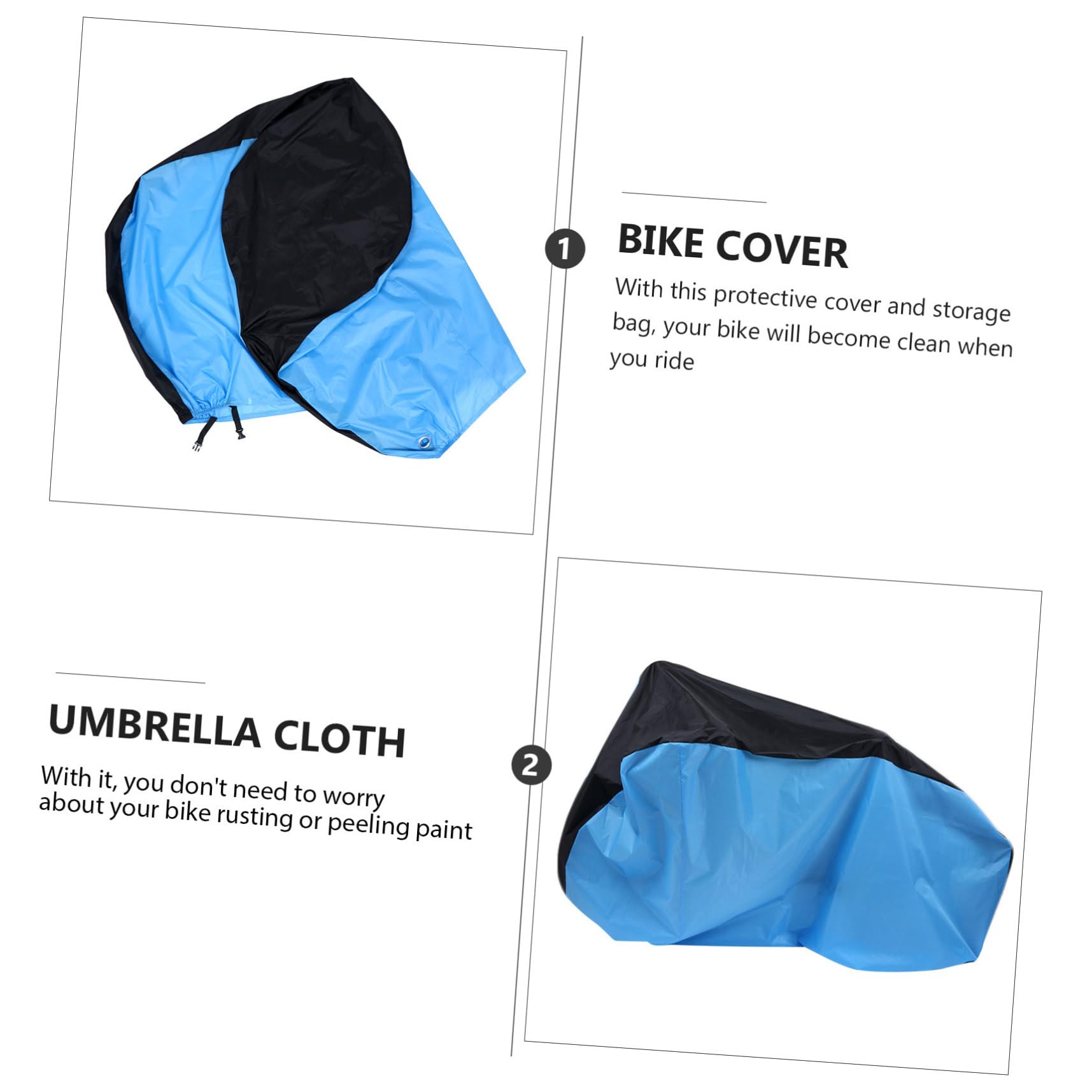 Fahrradschutzhülle Outdoor Faltbar mit UV Schutz und Aufbewahrungstasche Fahrradabdeckung aus Regenschirmstoff in Blau für Mountainbikes
