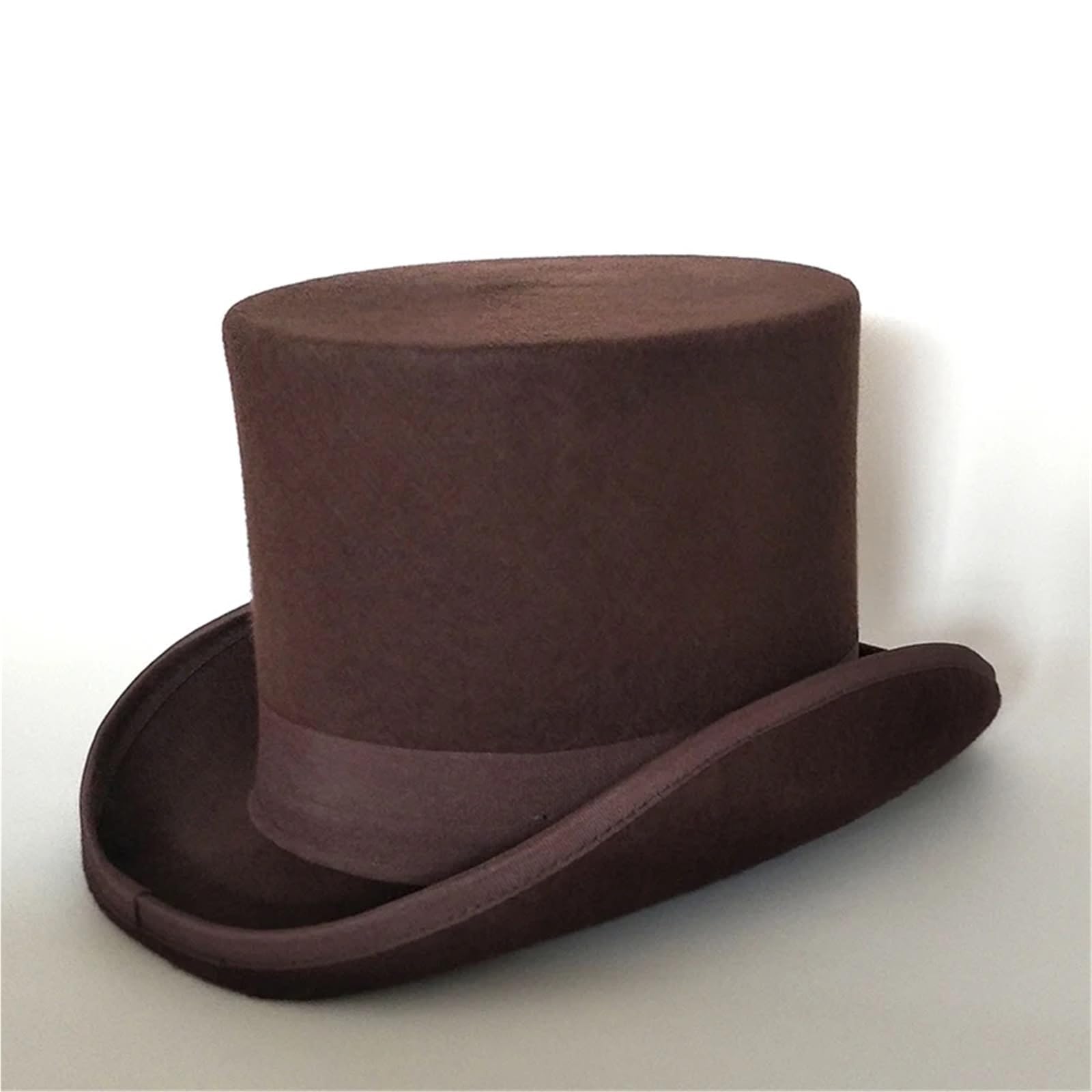 Sombrero Copa Sombrero de Copa de Fieltro de poliéster for Hombres y Mujeres, Sombrero de Copa cilíndrica, Vestido de Fiesta, Disfraz, Sombrero de Teatro de Mago Fedora(Black,M)