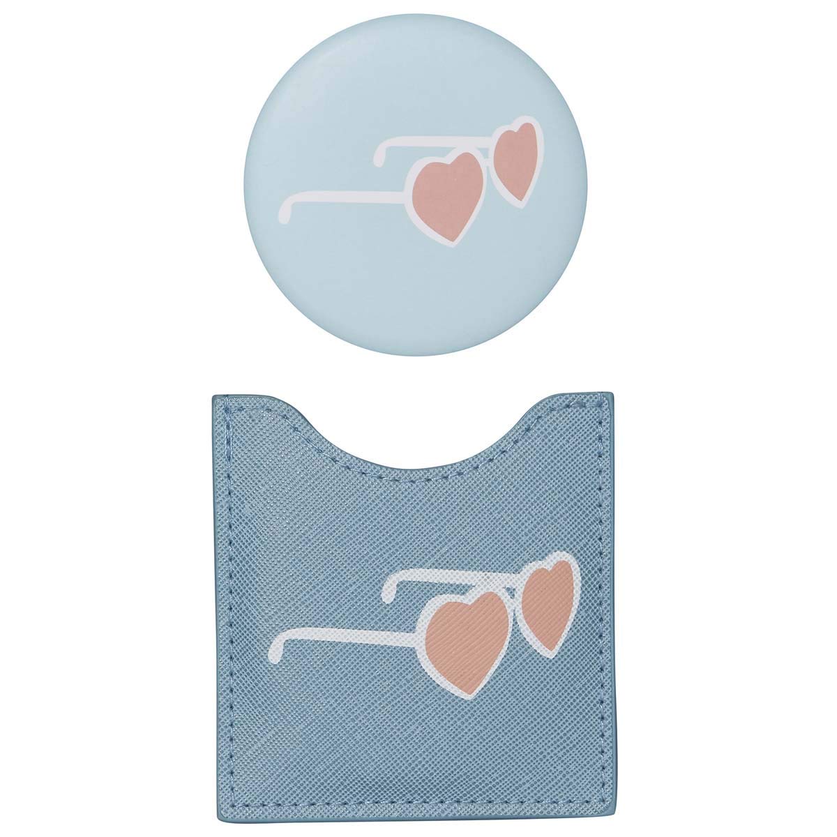 DRAEGER PARIS 1886 Taschenspiegel Für Mädchen – Rund, 8,5 Cm, Mit Etui, Perfekt Für Die Handtasche