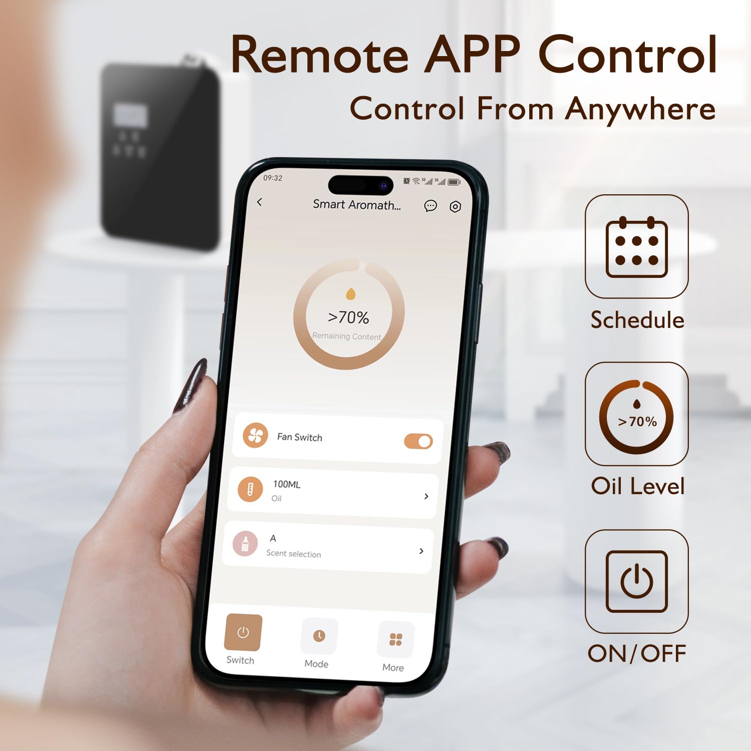Machine à air parfumée WiFi intelligente pour la maison, diffuseur de collection d'hôtel, technologie sans eau d'air froid, diffuseurs de parfum CVC pour salon, bureau, couvre jusqu'à 2000