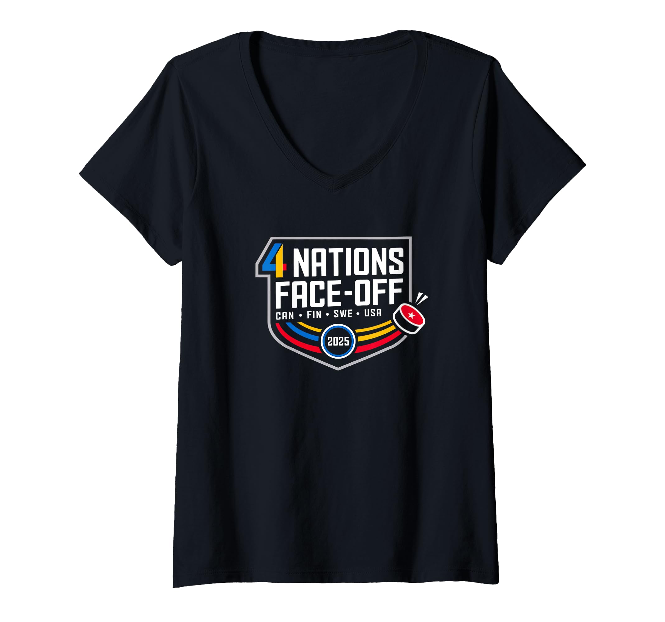Womens 4 Nations Face Off V-Neck T-Shirt