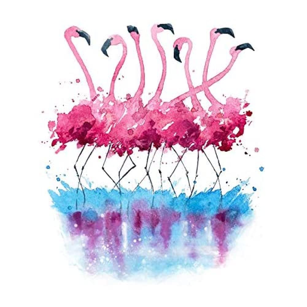 Wee Blue Coo Flamingos Dancing Watercolour Unframed Art Print Poster Wall Decor 12x16 inch
