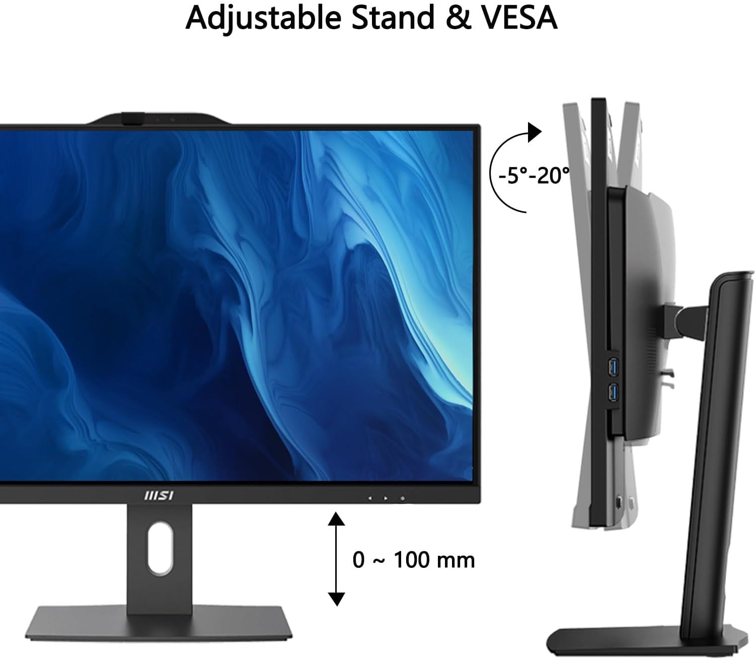 msi PRO AP242P Business All-in-One Desktop, 23.8" IPS FHD 100Hz Eye-Care Display, Intel Core i5-14400, 64GB DDR5, 2TB SSD, IR FHD Webcam, Wi-Fi 6E, HDMI, DP, Wireless KB & Mouse, Windows 11 Pro