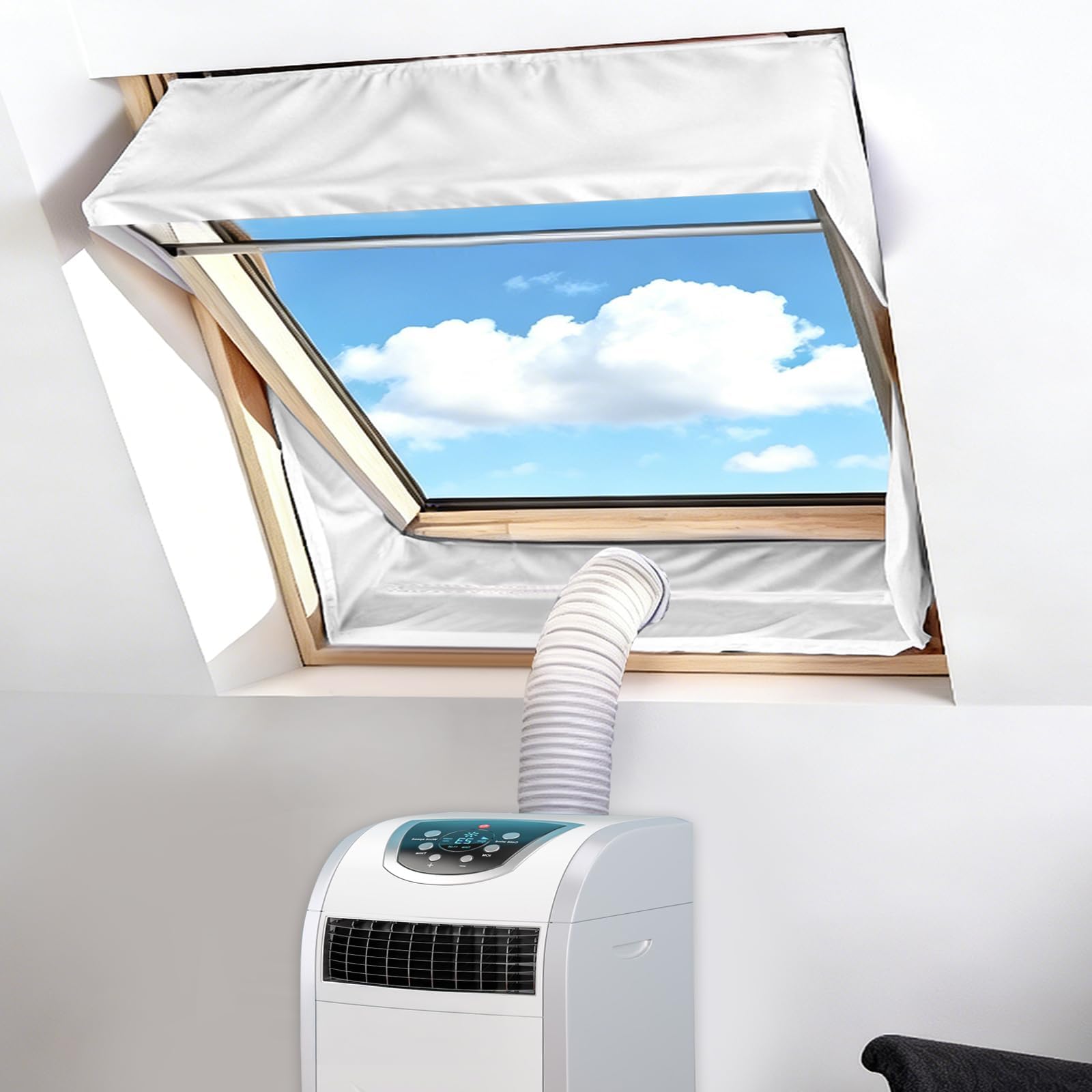 Roof Window Air Conditioning Seal, 2 x 270 cm Window Seal for Mobile Air Conditioners Roof Windows, Tear-Resistant, Self-Adhesive, Tilting Window, Air Conditioning Seal for Max. 540 cm Window