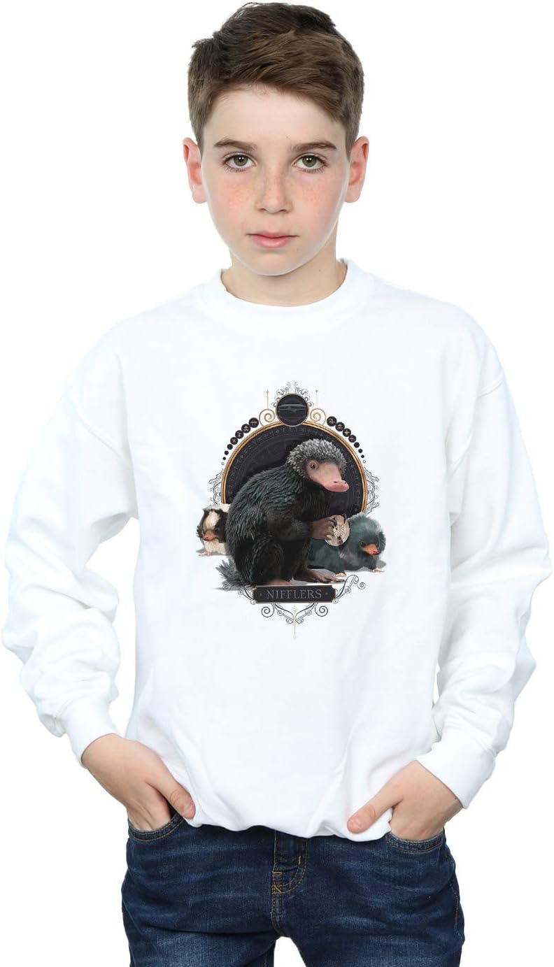 ABSOLUTECULT Fantastic Beasts 2 Boys Baby Nifflers Sweatshirt White 12-13 Years