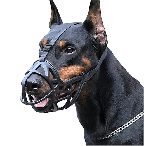 犬用口輪、小型犬、中型犬、大型犬、X大型犬用の バスケット型口輪で、噛みつき、吠え、噛みしめを防ぎます、長さは調節可能です。 (XL)