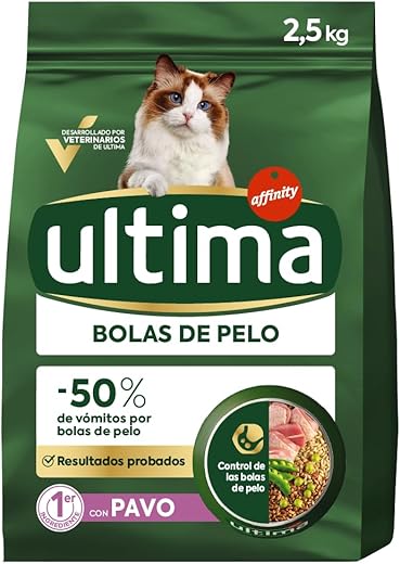 Ultima – Pienso para gatos adultos Ultima bolas de pelo. 3 Kg