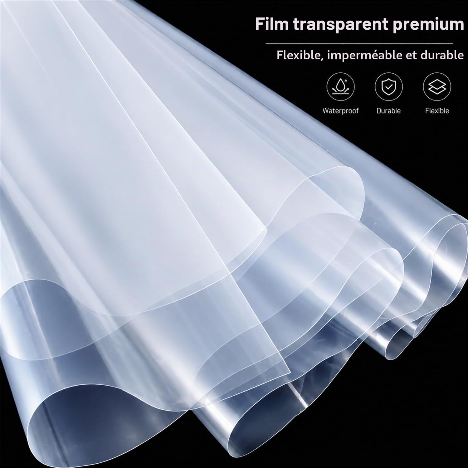 Bâche de Serre en Polyéthylène Transparente 2 x 10 m pour Jardin | Film Plastique Épais et Résistant pour Polytunnel, Couverture Horticole et Protection des Cultures contre le Vent et la Pluie