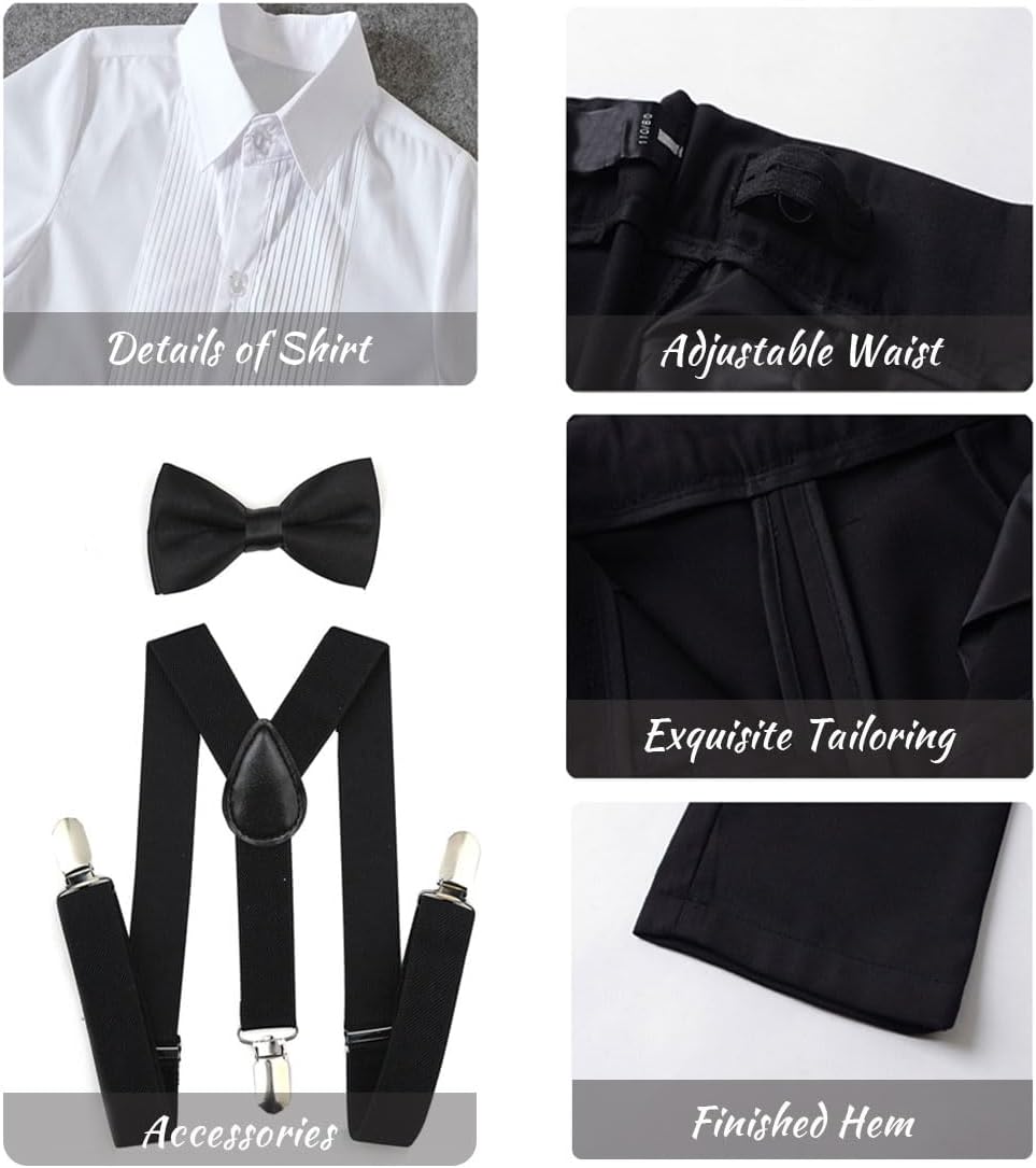 Boys Formal Suspenders Suits Set - Image 6