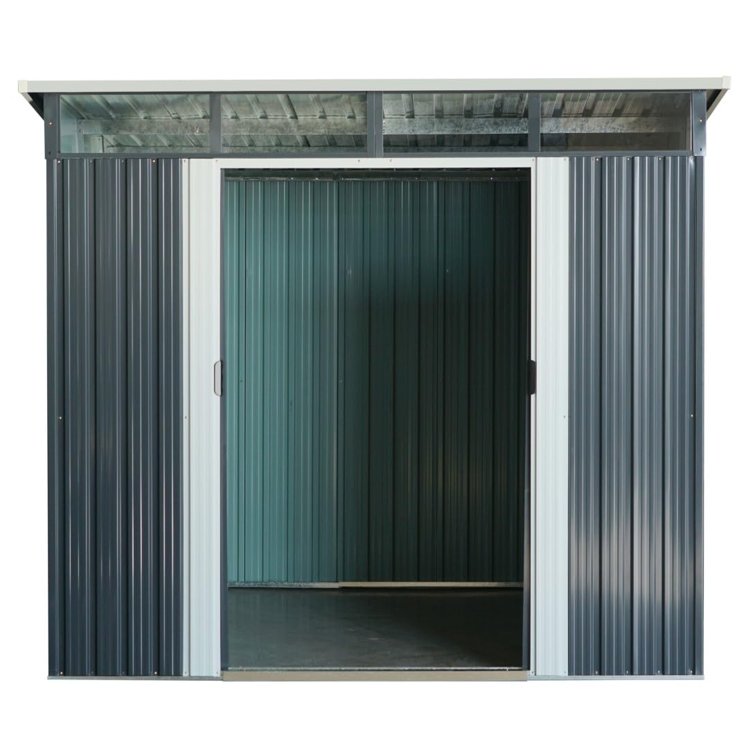 ALEOS. Metall Gartenhaus Geräteschuppen 5,6m² 239 cm x236 cm x202cm (BxTxH)