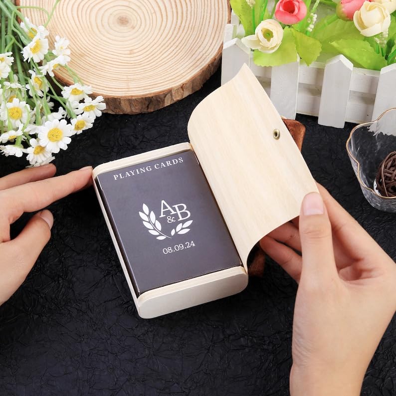Baraja de Cartas Personalizada para Boda con Monograma miniatura 3
