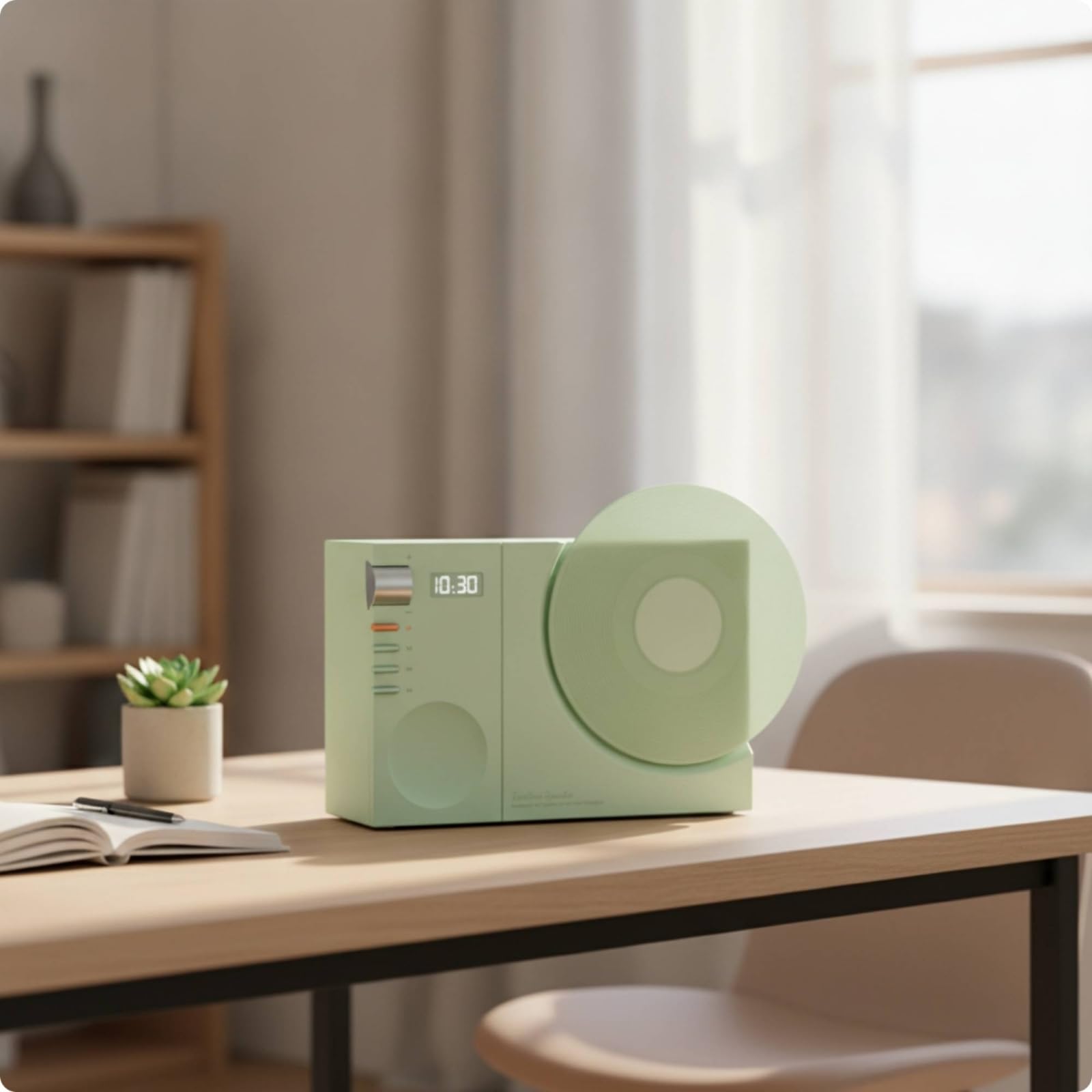 F Fityle Tocadiscos Reproductor de Audio Altavoz Bluetooth Reloj Despertador Portátil con Diseño Retro y Batería Recargable Adecuado para de Noche Estudio Hogar Oficina, Negro