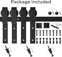 Vista 6 de SmartStandard 24in x 84in Sliding Barn Door with 4FT Bypass Sliding Barn Door Hardware Kit, Single Track, Easy to Install, Smoothly & Quietly, Fit
