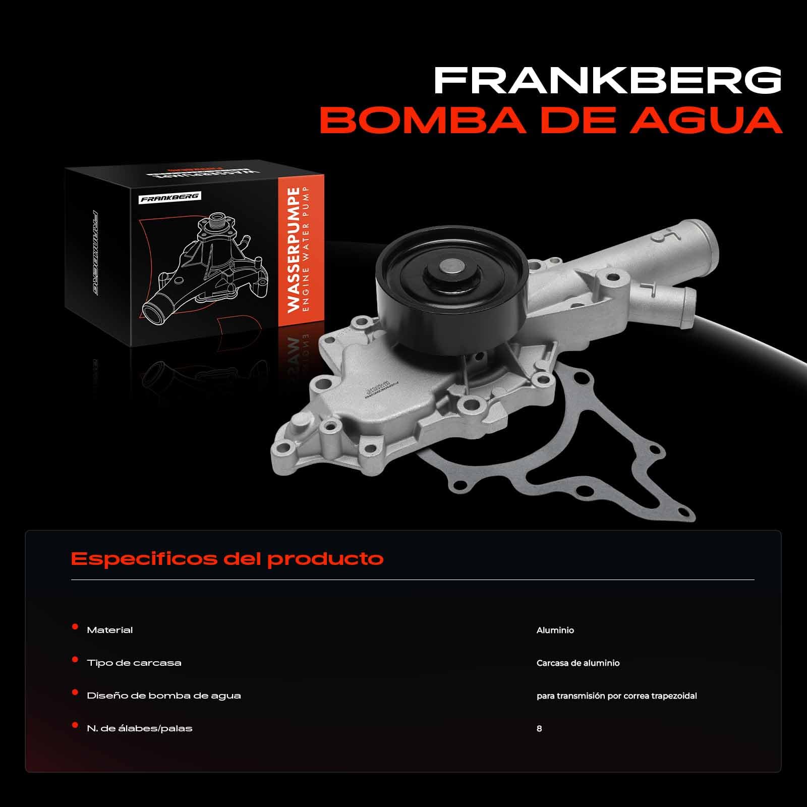 Frankberg Bomba de agua bomba de refrigerante motor diésel con junta | Compatible con: Clase S V220 W220, Clase E W211, Clase E Modelo T S211