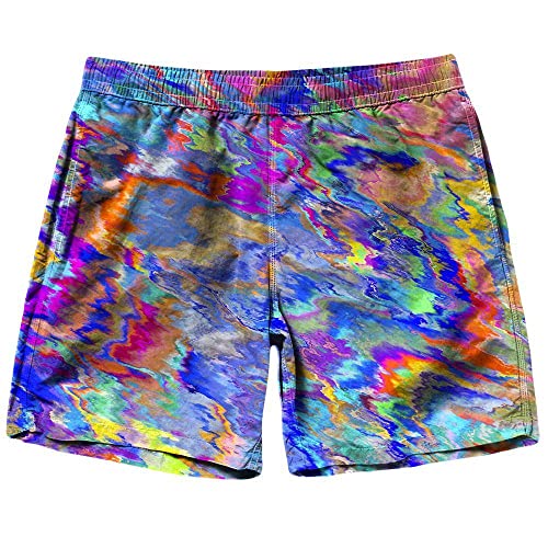 On Cue Apparel Paint Splatter Shorts Blue