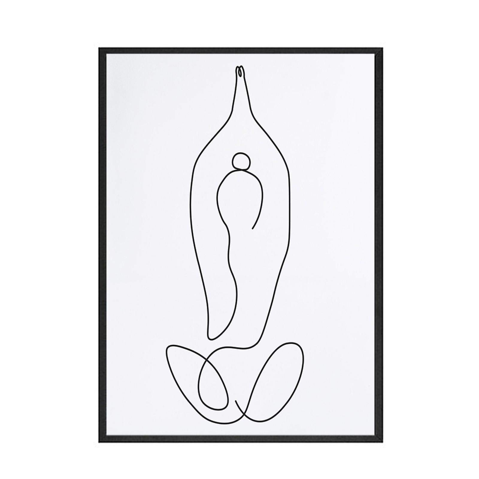 Poses de yoga Pintura en lienzo Arte de la pared Imágenes de decoración del hogar Interior nórdico Sala de estar Línea abstracta Carteles corporales Impresiones 40x50cm (16x20in) x3 Con marco