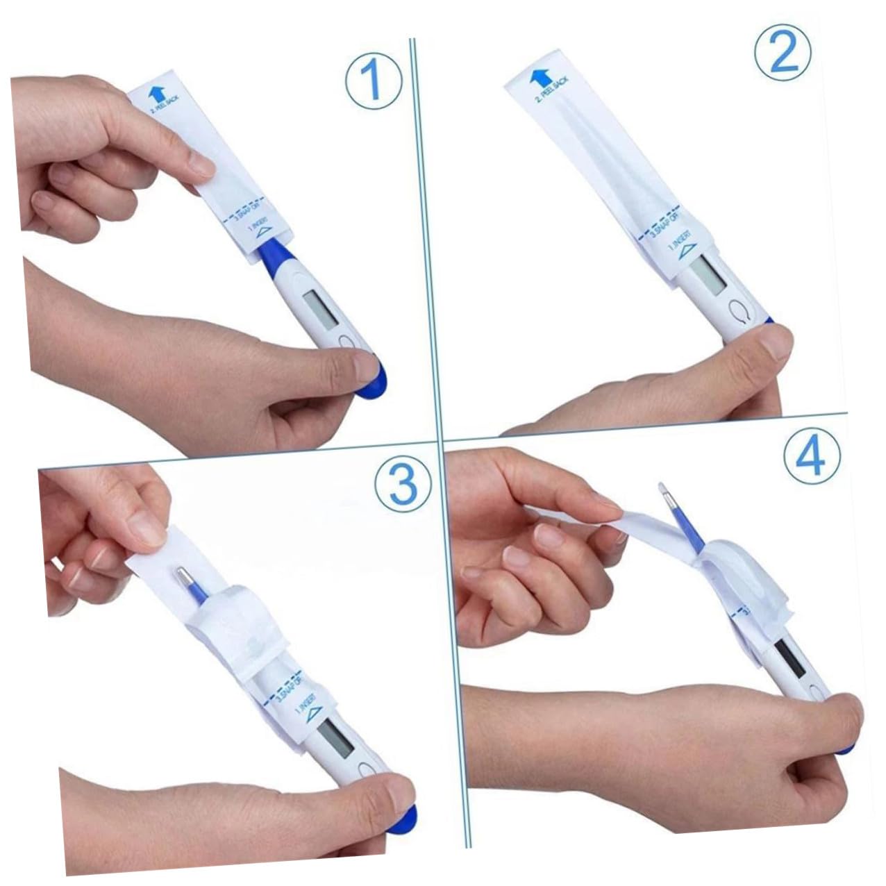 200pcs Disposable Probe Protective Covers Thin Film Sleeve for Digital Oral Thermometers One-time Use Sanitary Home Health Monitoring