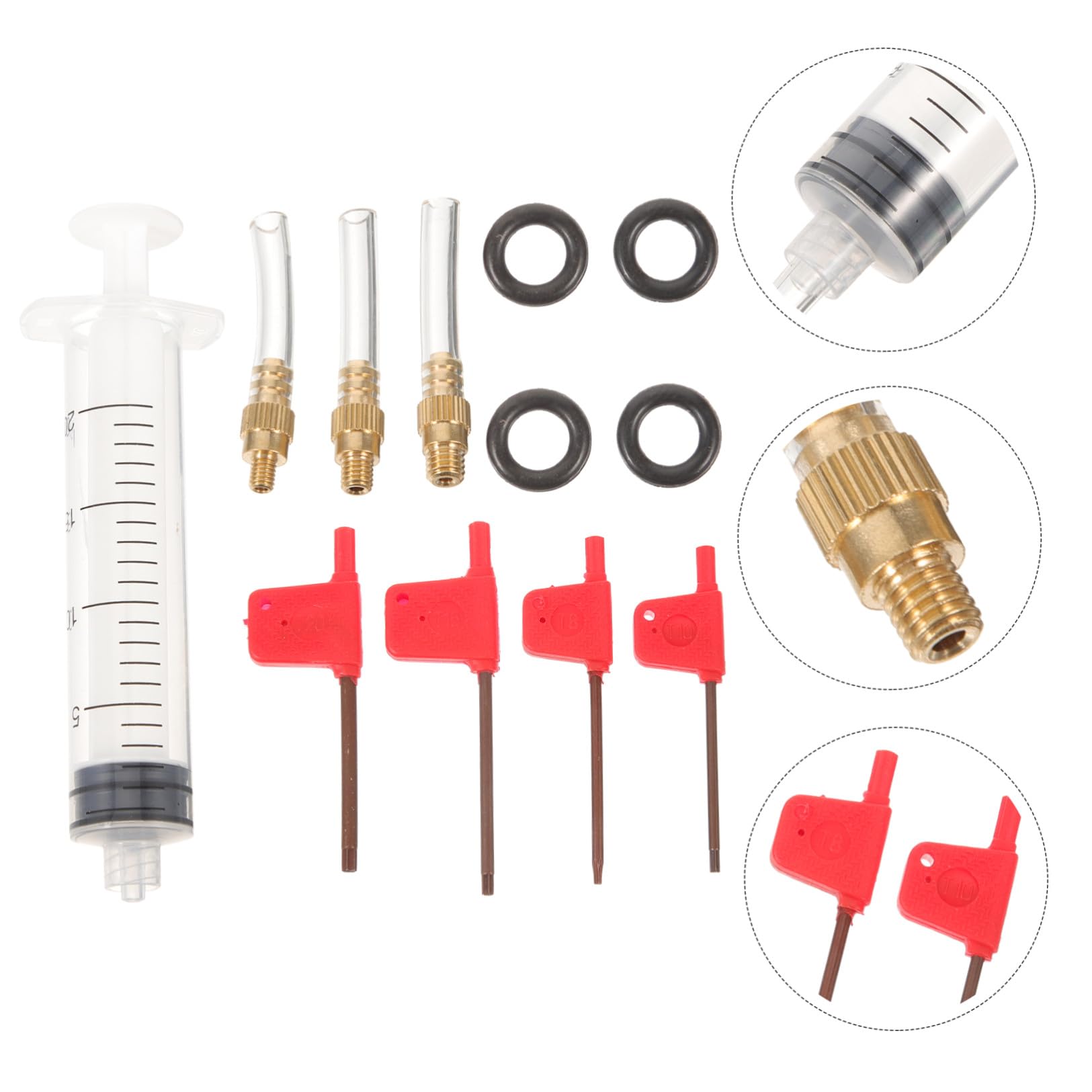 Toddmomy Outil de réparation des Freins Outil de réparation de vélo kit d'outils de réparation de vélo Trousse saigner Tube de Purge de Frein kit de Purge de Frein de vélo Métal